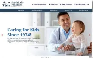 South Lake Pediatrics of Maple Grove website