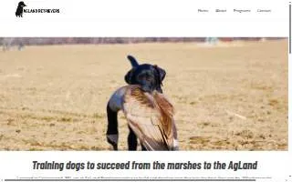 AgLand Retrievers Professional Dog Training website