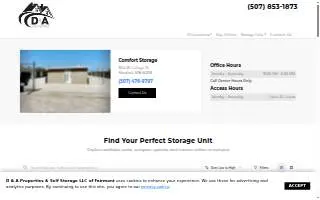 Comfort Storage website