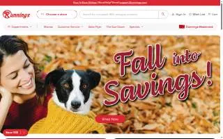 Runnings Marshall Warehouse website