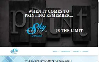 Sky Printing Inc of Marshall website