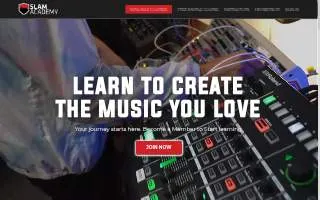 Slam Academy website