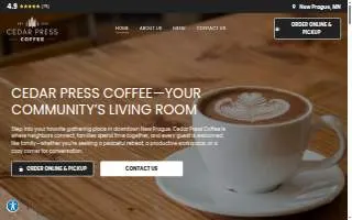 Cedar Press Coffee website