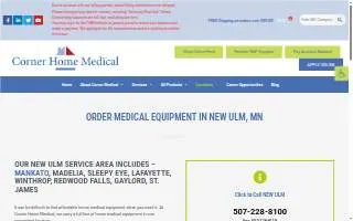 Corner Home Medical of New Ulm website