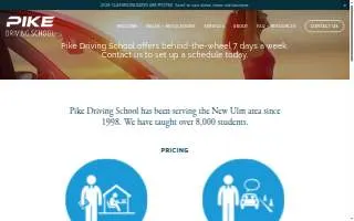 Pike Driving School website