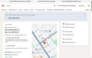 Walgreens Pharmacy of New Ulm website