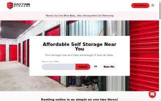 Anytime Storage website