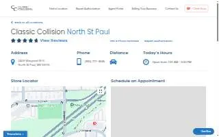 Classic Collision of North St. Paul website
