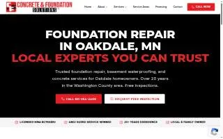 Concrete and Foundation Solutions LLC of Oakdale website