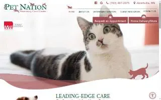 Pet Nation Veterinary Care Center website