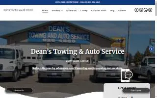 Dean's Towing website