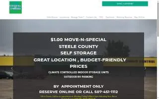 Steele County Self Storage website