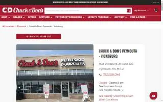 Chuck & Don's Pet Food & Supplies of Plymouth website