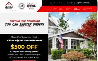 Leader Roofing website