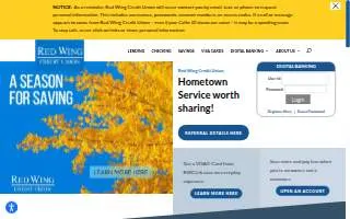 Red Wing Credit Union website