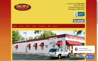 Bon Auto Body of Richfield website