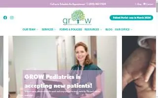 Grow Pediatrics of Richfield website