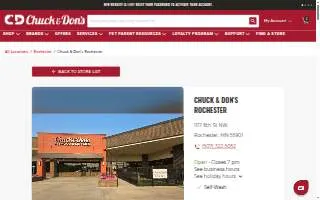 Chuck & Don's Pet Food & Supplies of Rochester website