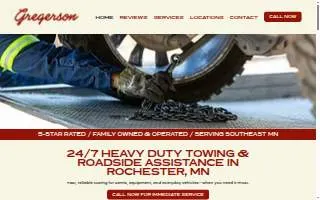 Gregerson Towing & Recovery of Rochester website
