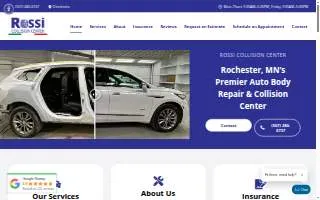 Rossi Collision Center in Rochester website