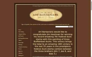 Art Barbarians Wildlife Art and Custom Picture Framing website