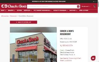 Chuck & Don's Pet Food & Supplies of Rosemount website