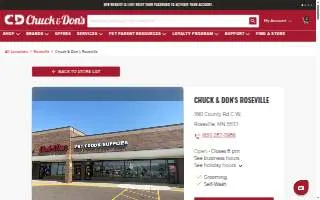 Chuck & Don's Pet Food & Supplies of Roseville website