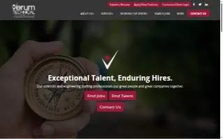 Verum Technical - Scientific and Engineering Staffing website