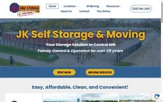 JK Self Storage - Sartell South website