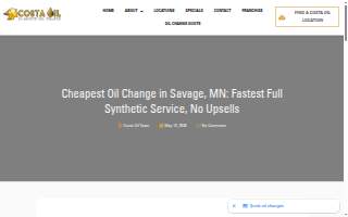 Costa Oil - 10 Minute Oil Change - Savage