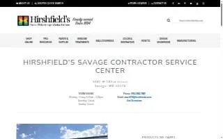 Hirshfield's Savage Contractor Service Center website