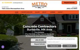 Metro Concrete Raising Inc website