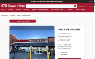Chuck & Don's Pet Food & Supplies of Shakopee website