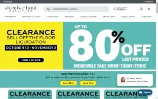 Slumberland Furniture website