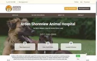 Arden Shoreview Animal Hospital website
