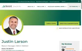 Justin Larson, Mortgage Lender - Home Loans NMLS #1490922 of Lino Lakes website