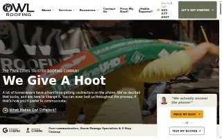 Owl Roofing website