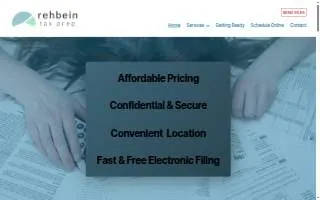 Rehbein Tax Prep website