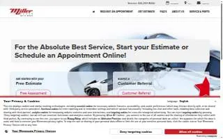 Miller Auto Body website