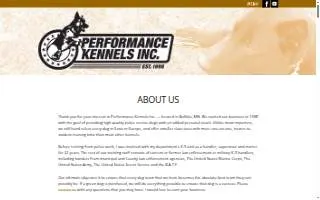 Performance Kennels Inc website