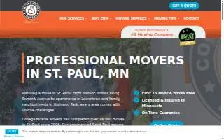 College Muscle Movers website