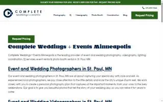 Complete Weddings + Events of St. Paul website
