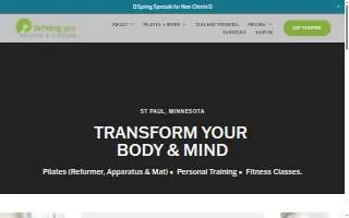 Defining You Pilates and Fitness of Stillwater website