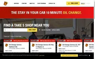 Take 5 Oil Change of Fuquay-Varina website
