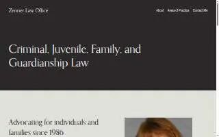 Zenner Law Office website