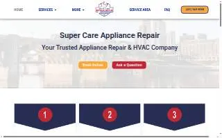 Super Care Appliance Repair website