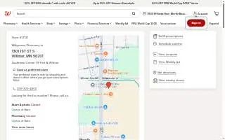 Walgreens Drug store of Willmar website