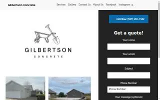 Gilbertson Concrete website