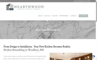 HearthWood Kitchens and Remodeling website