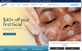 Heyday Skincare Woodbury website